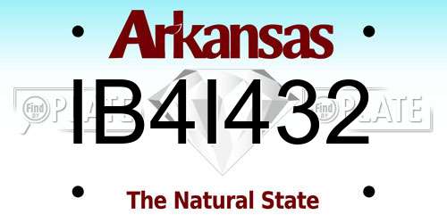 IB4I432 Arkansas License Plate