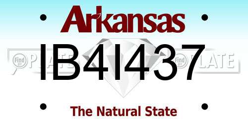 IB4I437 Arkansas License Plate