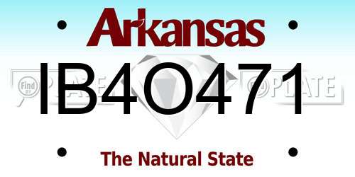 IB4O471 Arkansas License Plate