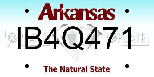 IB4Q471 Arkansas License Plate