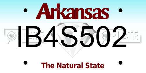 IB4S502 Arkansas License Plate
