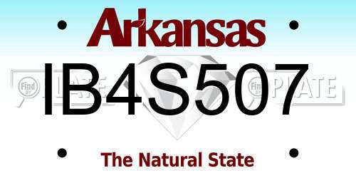 IB4S507 Arkansas License Plate