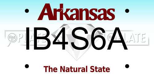 IB4S6A Arkansas License Plate