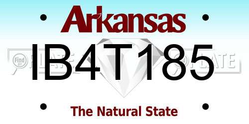 IB4T185 Arkansas License Plate