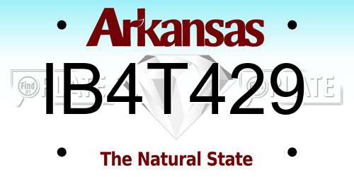 IB4T429 Arkansas License Plate