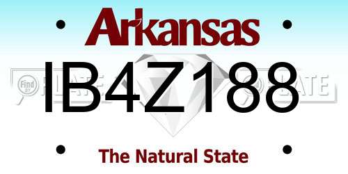 IB4Z188 Arkansas License Plate