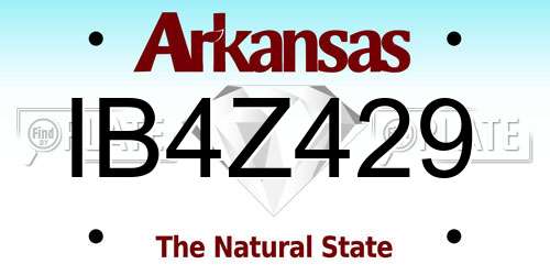 IB4Z429 Arkansas License Plate