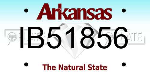 IB51856 Arkansas License Plate