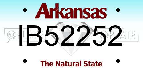 IB52252 Arkansas License Plate
