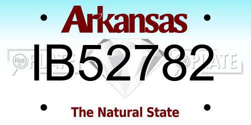 IB52782 Arkansas License Plate