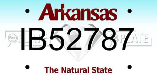 IB52787 Arkansas License Plate