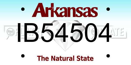 IB54504 Arkansas License Plate