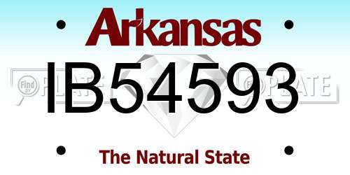 IB54593 Arkansas License Plate