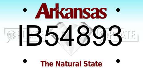 IB54893 Arkansas License Plate
