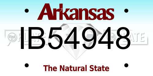 IB54948 Arkansas License Plate