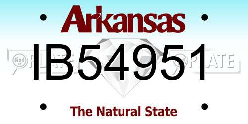 IB54951 Arkansas License Plate