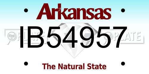 IB54957 Arkansas License Plate