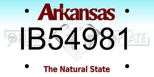IB54981 Arkansas License Plate