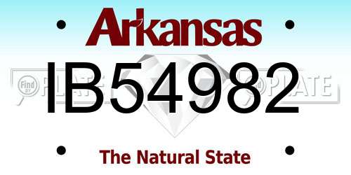 IB54982 Arkansas License Plate
