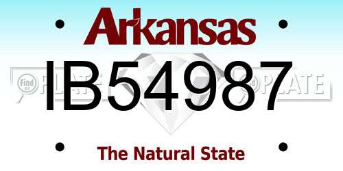 IB54987 Arkansas License Plate