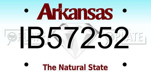 IB57252 Arkansas License Plate
