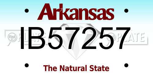 IB57257 Arkansas License Plate