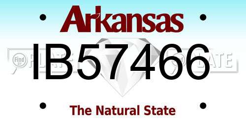 IB57466 Arkansas License Plate