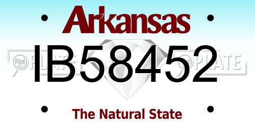 IB58452 Arkansas License Plate