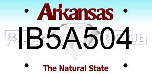 IB5A504 Arkansas License Plate