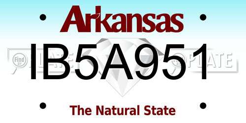 IB5A951 Arkansas License Plate