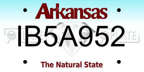 IB5A952 Arkansas License Plate