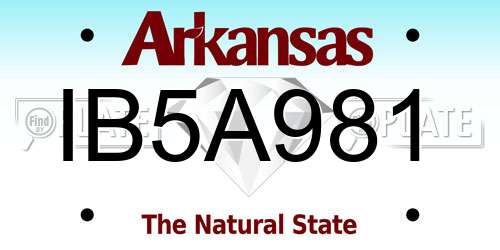 IB5A981 Arkansas License Plate