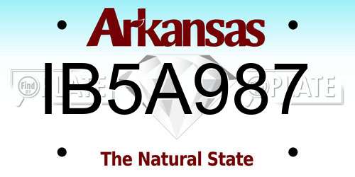 IB5A987 Arkansas License Plate
