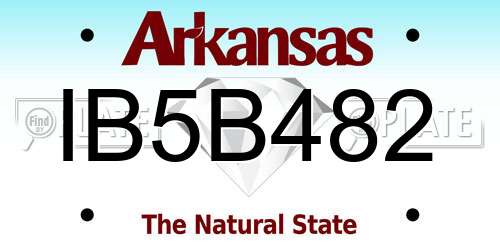 IB5B482 Arkansas License Plate