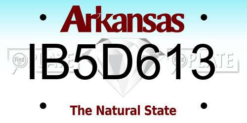 IB5D613 Arkansas License Plate