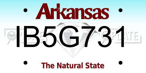 IB5G731 Arkansas License Plate