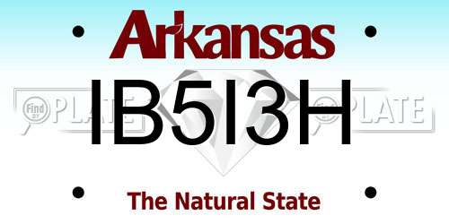 IB5I3H Arkansas License Plate