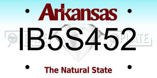 IB5S452 Arkansas License Plate