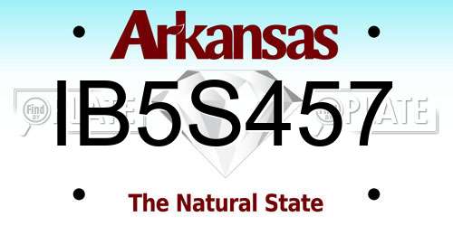 IB5S457 Arkansas License Plate