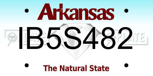 IB5S482 Arkansas License Plate