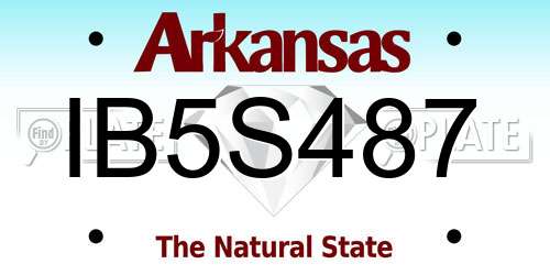 IB5S487 Arkansas License Plate