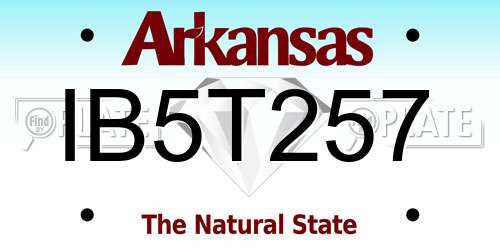 IB5T257 Arkansas License Plate