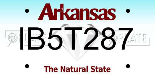 IB5T287 Arkansas License Plate