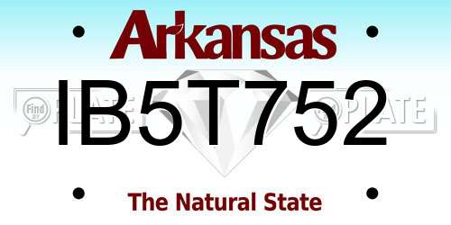 IB5T752 Arkansas License Plate