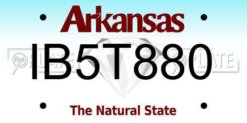 IB5T880 Arkansas License Plate