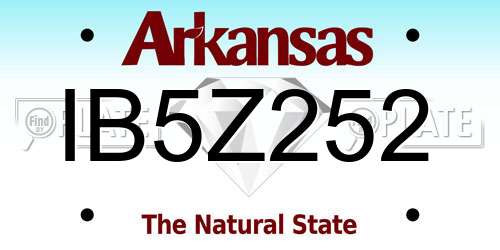IB5Z252 Arkansas License Plate