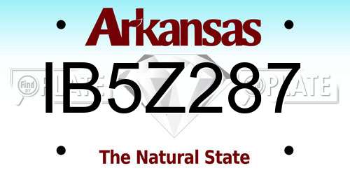 IB5Z287 Arkansas License Plate