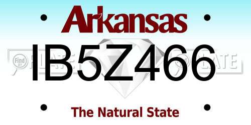 IB5Z466 Arkansas License Plate