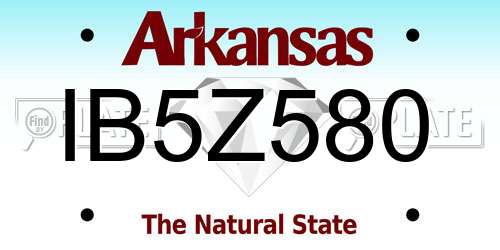 IB5Z580 Arkansas License Plate