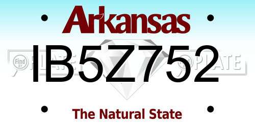 IB5Z752 Arkansas License Plate